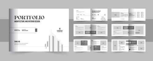 Landscape architecture portfolio, interior catalog portfolio or architecture portfolio brochure design vector