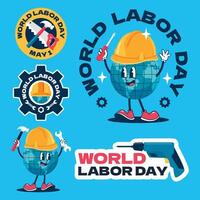 Set of Labor Day Vector Illustration