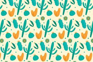 Seamless Pattern Cactus Vector Illustration