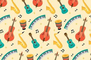 Seamless Pattern Jazz Day Vector Illustration