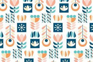 Seamless Pattern Geometric Flower Vector Illustration