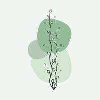 Vector illustration of an exotic marine plant with green spots on a white background.