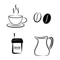 coffee line art illustration collection vector
