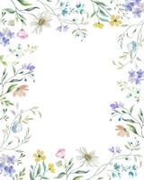 Watercolor floral background. Hand drawn illustration isolated on white background. Vector EPS.