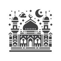 Icon elements for an Islamic theme, with a luxury style, monochrome, flat, black and white vector