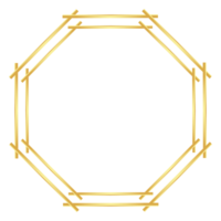 Polygon golden frame with border png