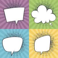 Pop art comic retro poster with speech bubble, text frame vector