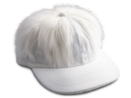 AI generated White fluffy stylish baseball cap, hat isolated on transparent background, fashion and clothing png