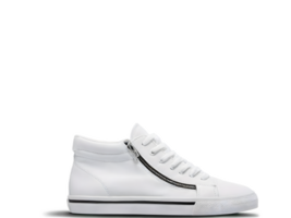 AI generated plain white fashion stylish sneaker, trainers, shoes isolated on transparent background png