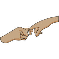 Hook each other's forefinger.Together concept png