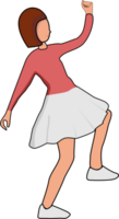 Woman happy dancing, dancing characters. Dance party, disco png