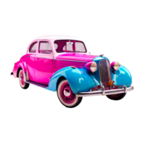 ai gerado Rosa e azul velho carro png