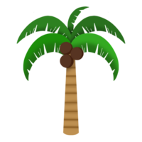 palm tree with coconut on it, cartoon style png