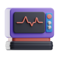 objeto médico electrónico dispositivos electrocardiograma 3d ilustración png