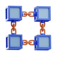 objeto digital perturbação blockchain 3d ilustração png