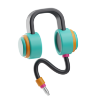 Object Teenager Headphones 3D Illustration png