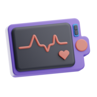 Object Medical Electronic Devices Ekg Monitor 3D Illustration png