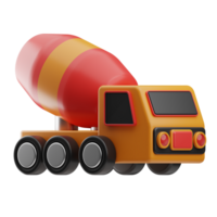 Object Construction Materials and Tools Concrete Mixer 3D Illustration png