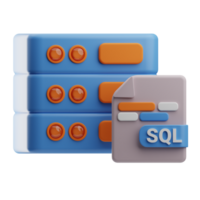 objet ordinateur programmation sql 3d illustration png