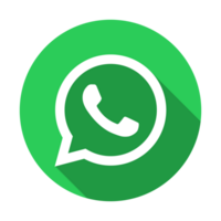 redondo whatsapp logo con largo sombra en un transparente antecedentes png