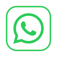 Green Outline WhatsApp Square Logo On A Transparent Background png