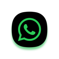 App Icon Style WhatsApp Logo With Thick White Border And Green Shadow On A Transparent Background png