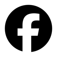 volta círculo Preto e branco Facebook logotipo em uma transparente fundo png