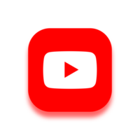 arredondado quadrado vermelho cor Youtube logotipo com Grosso branco fronteira e sombra em uma transparente fundo png