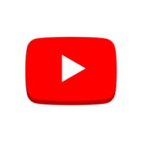 3d botten sida platt Youtube spela knapp logotyp med transparent bakgrund png