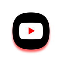 App Style Red and Black Youtube Logo With White Thick Border And Shadow png