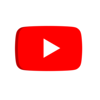 3d esquerda lado plano Youtube jogar botão logotipo com transparente fundo png