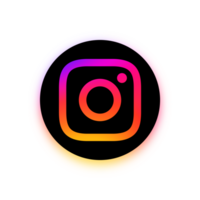 instagram logo met dik wit cirkel grens en glimmend schaduw png