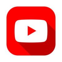 cuadrado Youtube jugar botón logo con largo sombra en un transparente antecedentes png