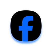 App Style Black And Blue Facebook Logo With White Thick Border And Shadow On A Transparent Background png