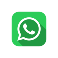 plein WhatsApp logo met dik wit grens en lang schaduw Aan een transparant achtergrond png