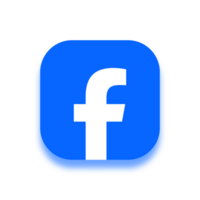 Round Square Blue And White Facebook Logo With Thick White Border And Shadow On A Transparent Background png