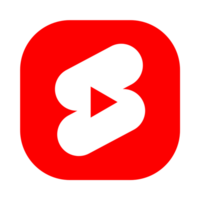 Youtube short logo rouge carré sur une transparent Contexte png