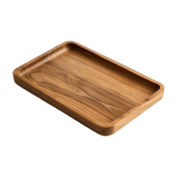 AI generated Elegant wooden tray for serving png