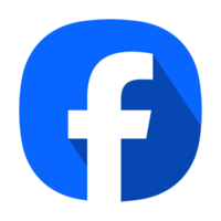 app style bleu et blanc Facebook logo avec longue ombre sur une transparent Contexte png