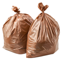 AI generated Brown garbage plastic trash bag png