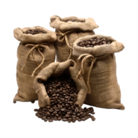 AI generated Coffee beans in the sack png