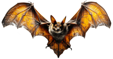 AI generated Bat in flight. Wing flap. Isolated transparent background png