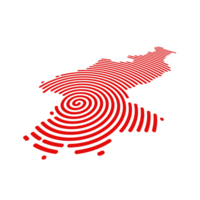 creativo mapa de norte Corea político mapa. democrático gente república de Corea espiral serie 3d, perspectiva, png