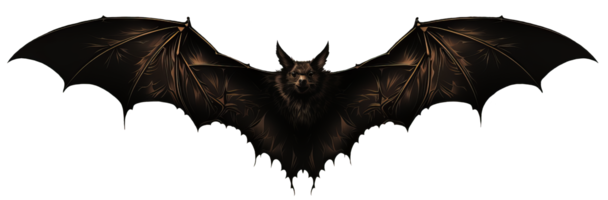 AI generated Bat in flight. Wing flap. Isolated transparent background png