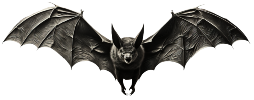 AI generated Bat in flight. Wing flap. Isolated transparent background png