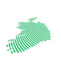 Creative map of Ireland. Political map. Dublin. Capital. World Countries maps series. Spiral fingerprint series 3D, Perspective, png, transparent background png