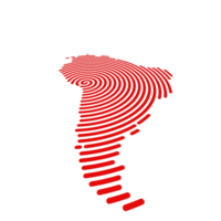 resumen mapa de sur America en un circulo espiral modelo 3d, perspectiva, png, transparente antecedentes png