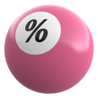 símbolo por cento ícone bola 3d png