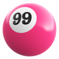 99 siffra 3d boll rosa png