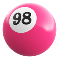 98 numero 3d palla rosa png